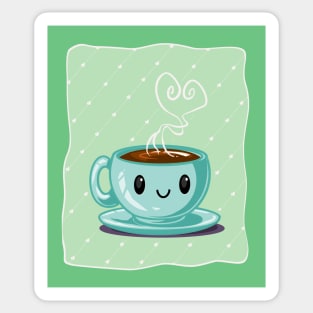 Happy Coffee Green Sticker